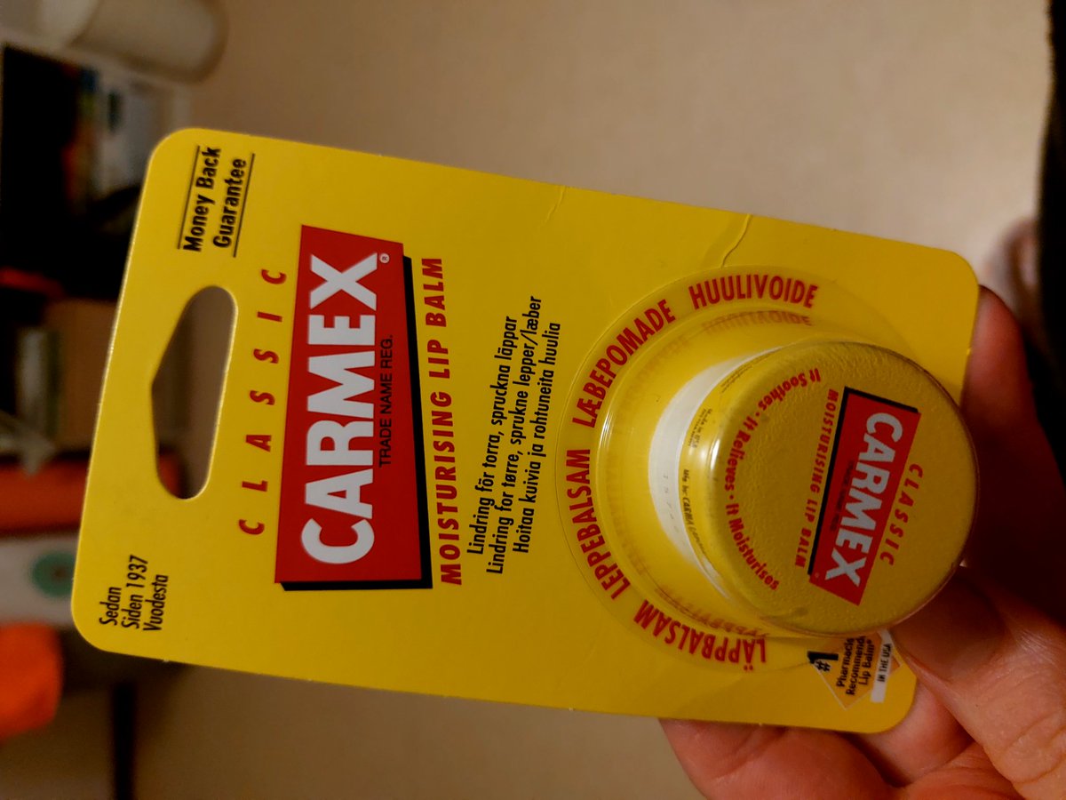 This is an amazing example how companies deal with multiple languages, especially those which are alike. Note the / between the norwegian and danish word for lip, note that both words for lipbalm in the bottom and as the words are identical just one version for since at the top