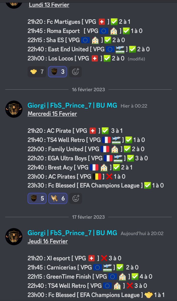 Semaine riche en victoire pour nos Soldats avec 17 matchs :

13 victoires 
1 nul 
3 défaites 

27 buts marqués 
11 buts encaissés 

Très belles semaine pour nous on continu le travail paye toujours 🤝