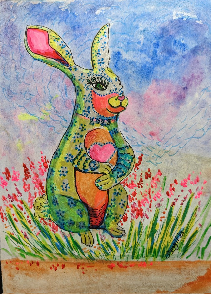 Just mailed my Card Rabbit Y-ears to #TAE23 <a href="/UNYAyouth/">Urban Native Youth Association (UNYA)</a> #twitterartexhibit #indigenous #artforacause #artofsarabjitsingh