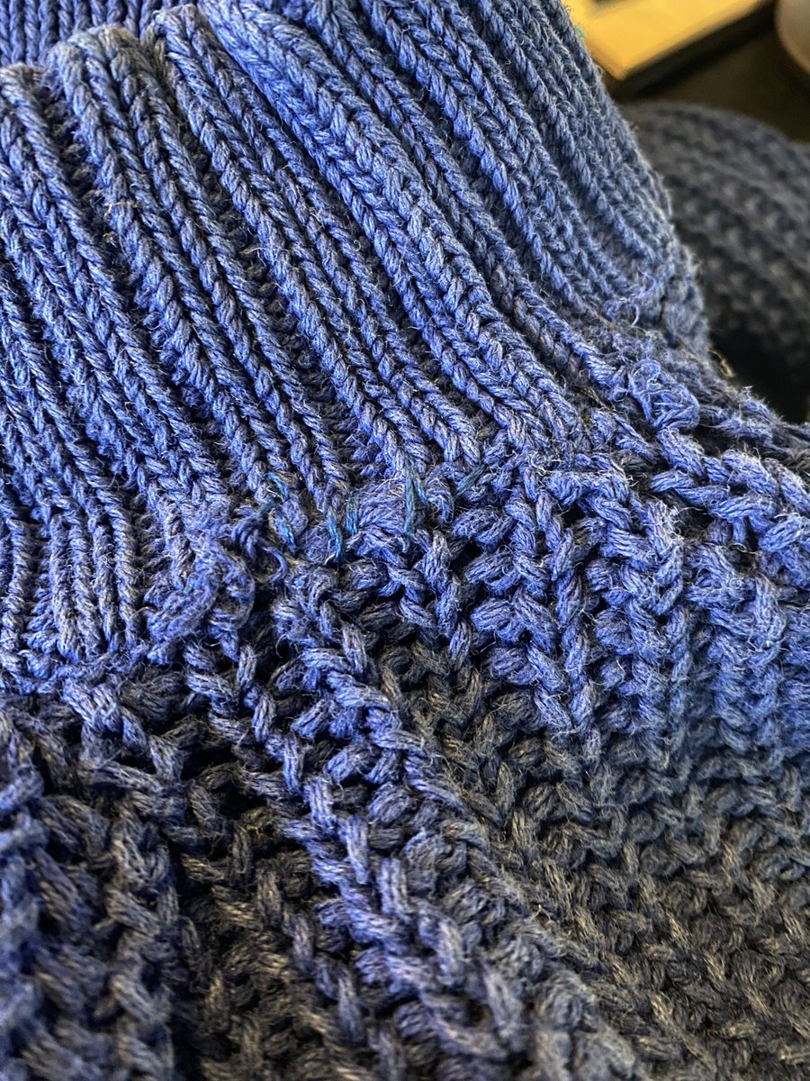 lhskarka's tweet photo. It’s not perfect mend, but until recently these spots were holes in two of my favorite sweaters. I’ve worn them for over 30 years. No reason to stop now. 😂 #mending #favoritesweater #lfk https://t.co/ED4ByQC3aS