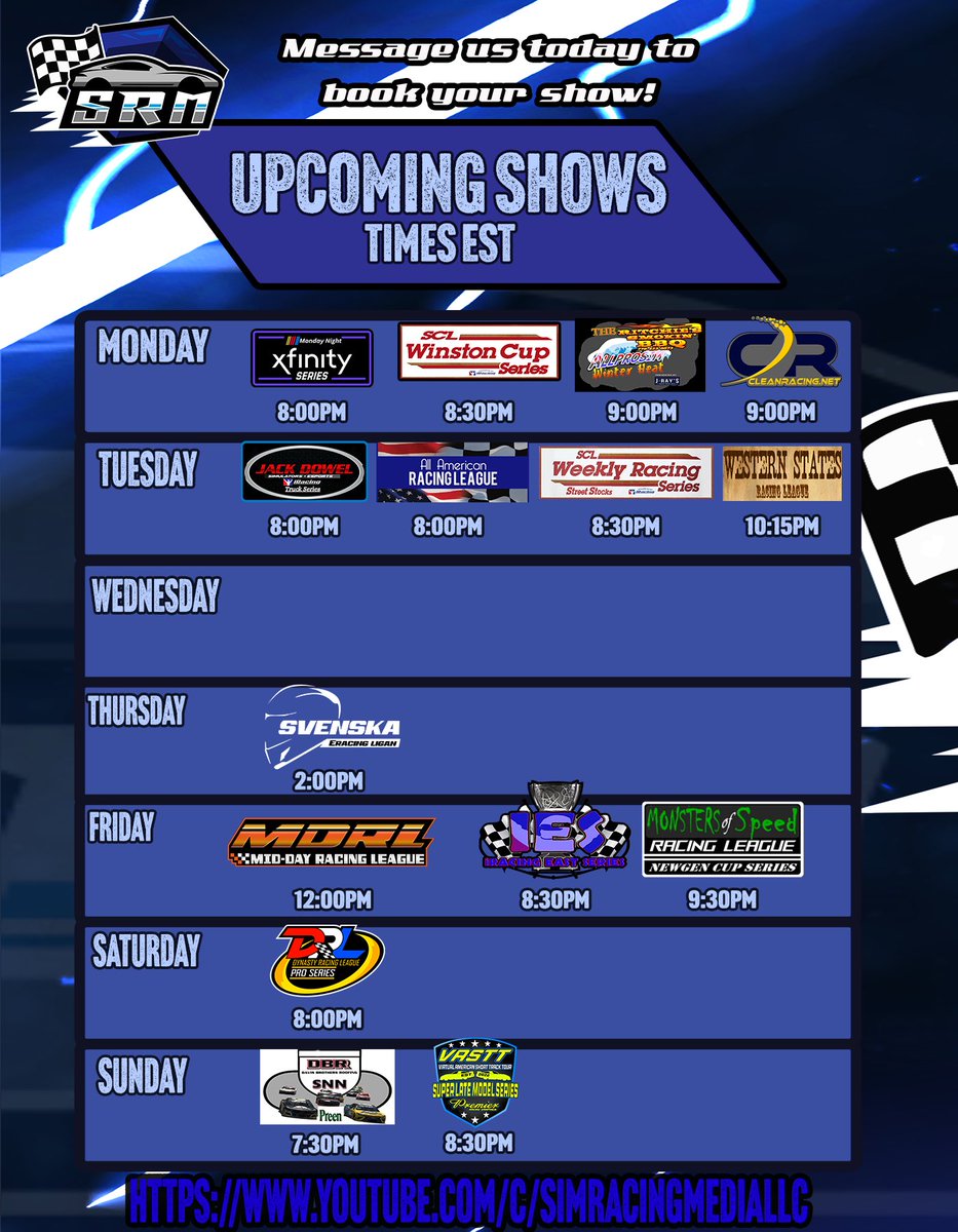 There’s always something happening on <a href="/SimRacingMedia1/">Sim Racing Media</a> ! Come check out our amazing <a href="/iRacing/">iRacing</a> leagues and our all-star cast of voices bringing you all the action! #iracing #eNASCAR #NASCAR75 #broadcasting #eSports