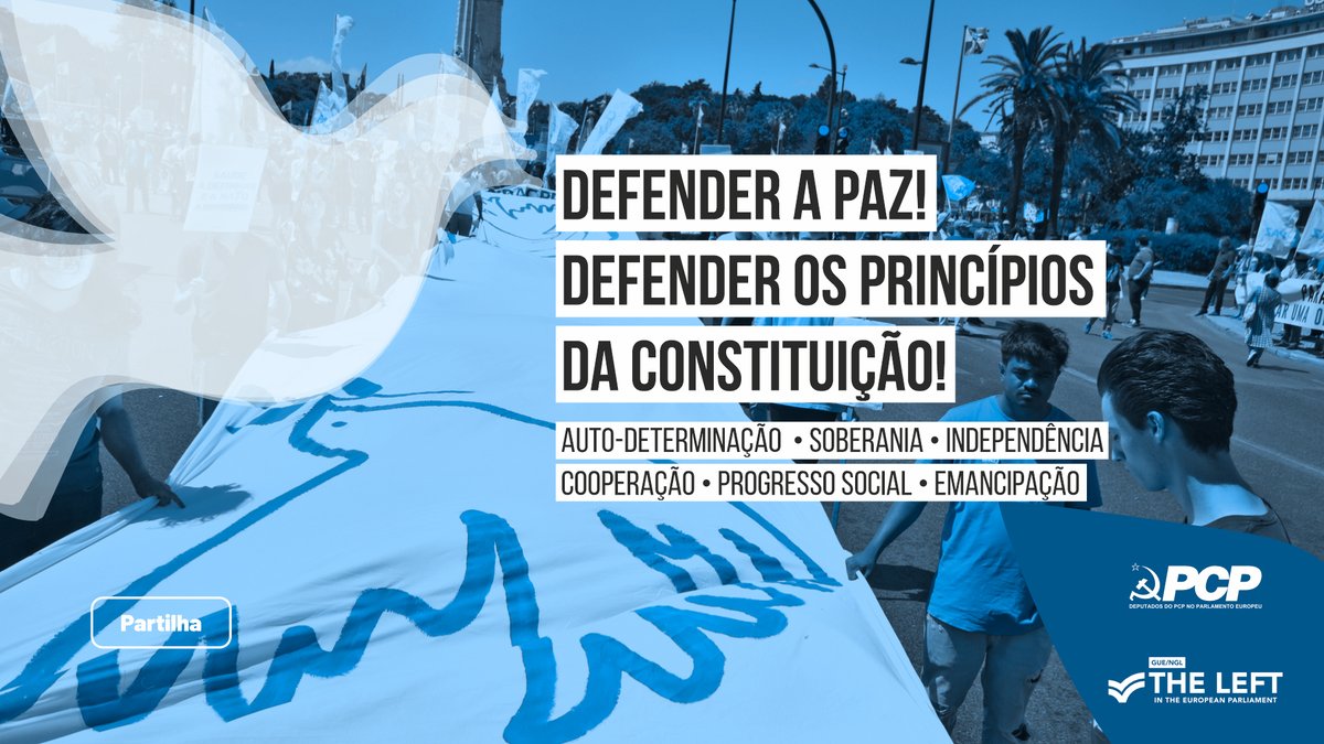 deppcppeguengl's tweet photo. 📣 DEFENDER A PAZ! DEFENDER OS PRINCÍPIOS DA CONSTITUIÇÃO!
#PCP #contigotodososdias #atuavoznoparlamentoeuropeu #PazSim #GuerraNão https://t.co/qdM1HemKDi