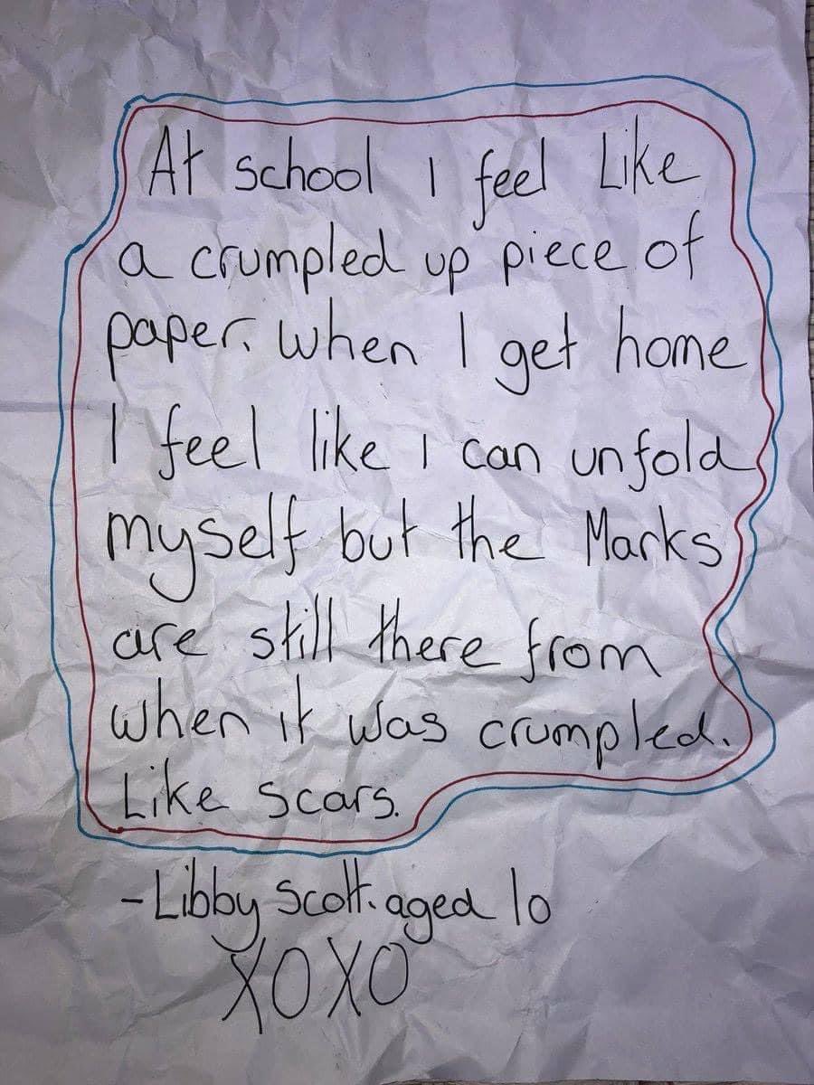 If any pupil I have ever taught felt this way when they got home then I would have failed in my role. I never want any student to feel unsafe in my class.