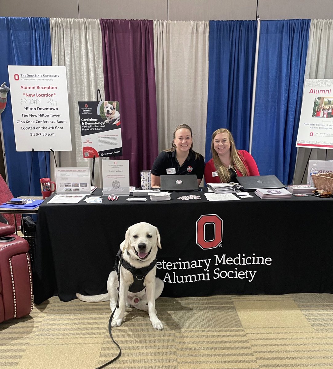 OSUVetCollege's tweet image. Humans and furry friends are always welcome to stop by and visit us at @MVCinfo. We’re across from the exhibit hall. Look for Brutus. #2023MVC