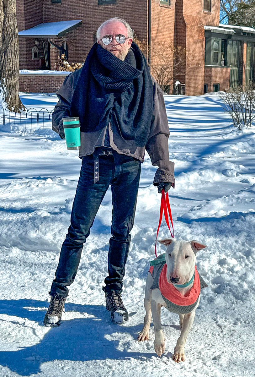 ml_hades's tweet photo. Cold, but no wind, so 👍. #WillyChavarria Big Daddy cropped button down #RickOwens Crust Fall 2009 cashmere sweater #RickOwens jeans with leather panels #M.A+ belt #Danner hiking boots #RadHourani muffler #BottegaVeneta intrecciato gloves #Givenchy sunglasses https://t.co/1XPIu2xpiI