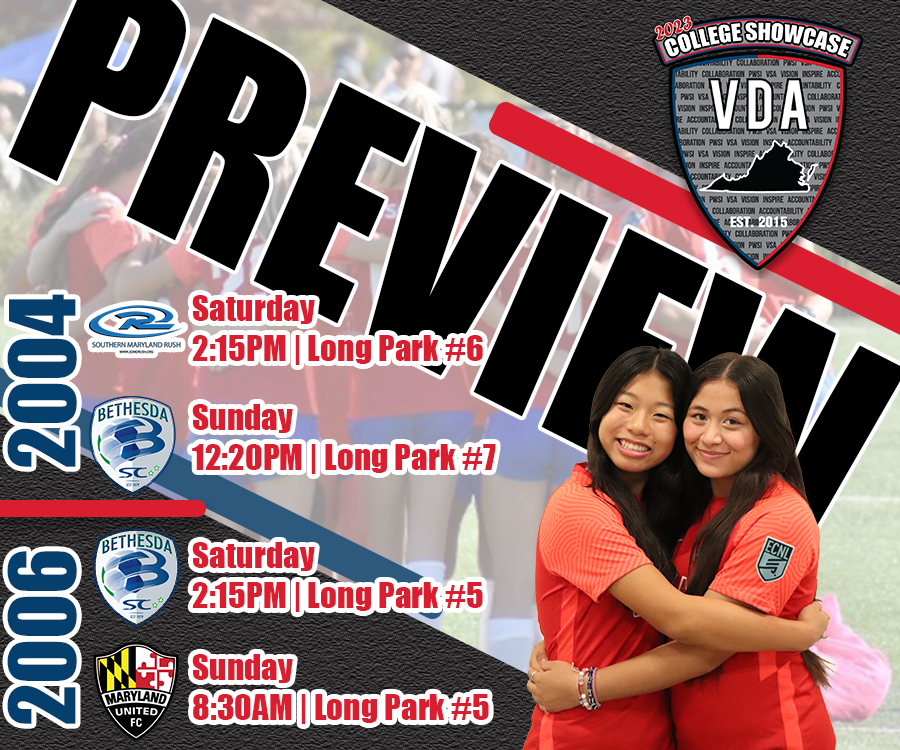 vdasoccer's tweet photo. Big weekend ahead for the #VDAGirlsECNL as we host the #VDAShowcase
Check out the schedules ⏩
#VDAShowcase #ShowcaseSzn #CollegeRecruiting https://t.co/psSOWIDXj2