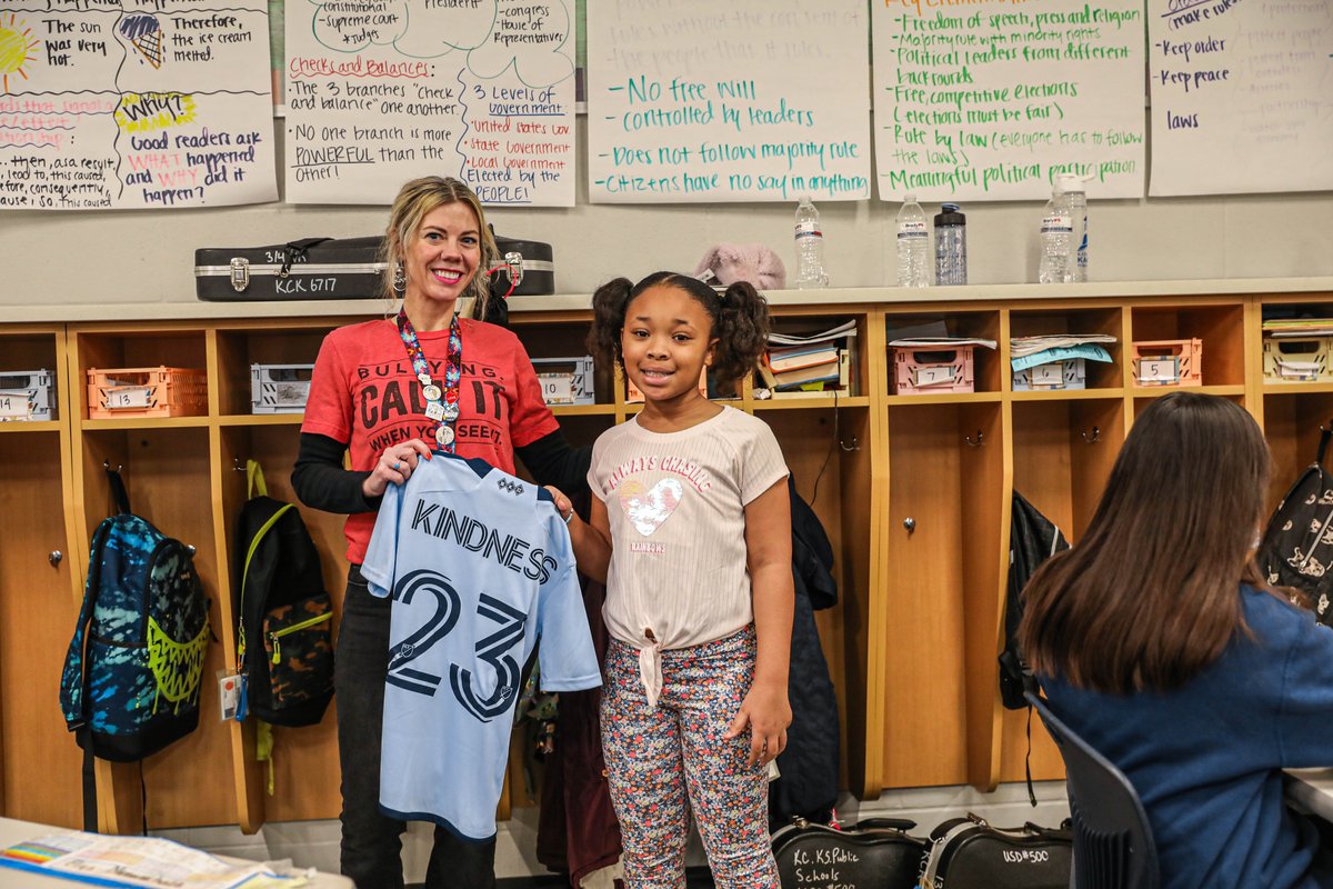 SportingKC's tweet photo. Happy National Kindness Day!
We're celebrating with the new πΎ.πΌ.π.π.: Kindness In The Schools π€
Students who've displayed kindness in their classrooms have earned the brand new 2023 #SportingKC primary kit!
#RedCardKC | @ChildrensMercy https://t.co/poF97wkyeH