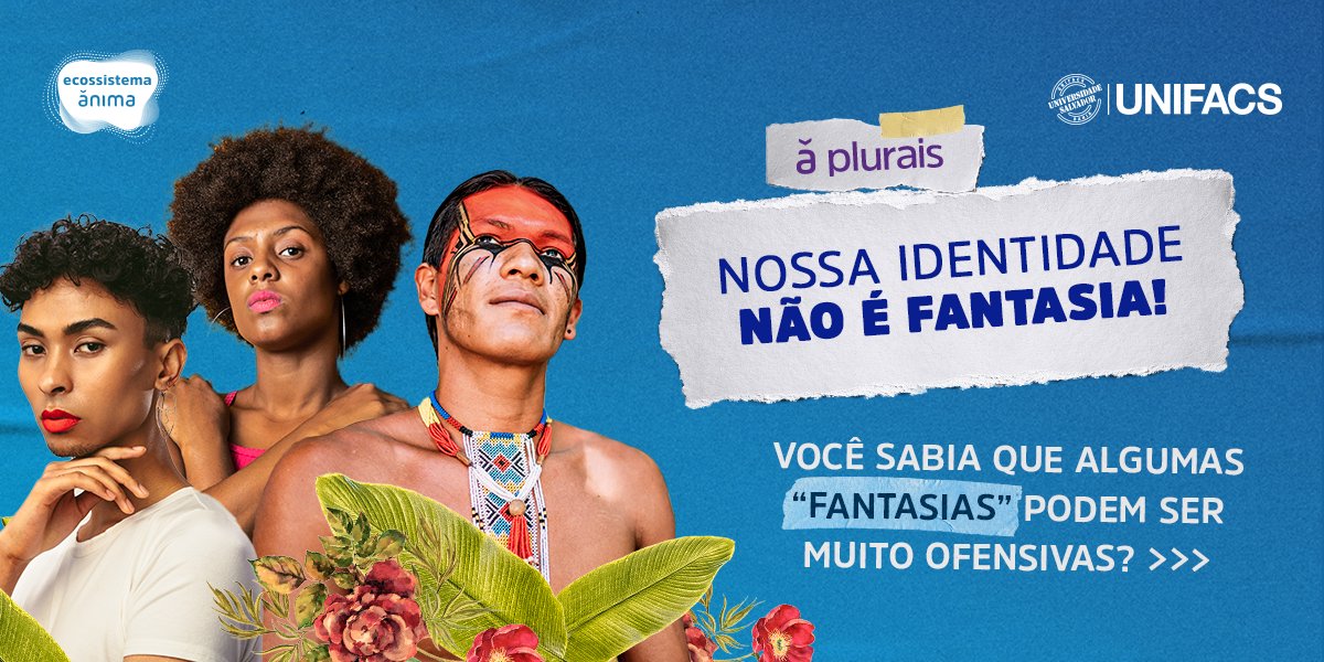unifacs's tweet photo. Algumas fantasias que já foram muito populares no Carnaval não são mais aceitáveis, pois reforçam estereótipos e preconceitos vividos por essas pessoas no contexto brasileiro.  

Vamos entender mais? Passe para o lado e confira.

#ÂnimaPlurais #NAPI https://t.co/2DggBciybi