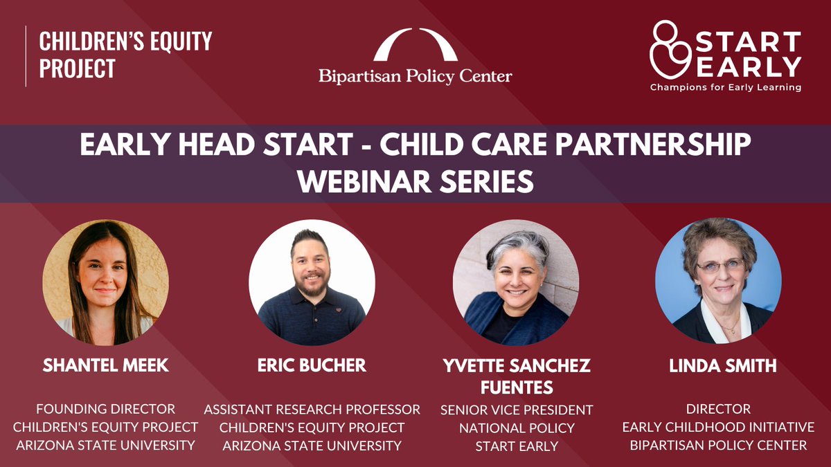ChildrensEquity's tweet photo. The @ChildrensEquity @StartEarlyorg & @BPC_Bipartisan recently held pt. 1 of our #EHSCCP Webinar Series, watch the #webinar here: https://t.co/eHSt7H64Wn
Pt. 2 is coming April 4 & pt. 3 on July 18 so stay tuned for more info!
#earlyed #equity #headstart #childcare https://t.co/RRKhCspt6C