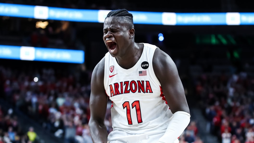 No. 8 Arizona’s 7-footer Oumar Ballo has taken huge strides since following coach Tommy Lloyd from Gonzaga, teaming with Azuolas Tubelis to form one of the nation’s best frontcourts. #Arizona #OumarBallo #Basketball
