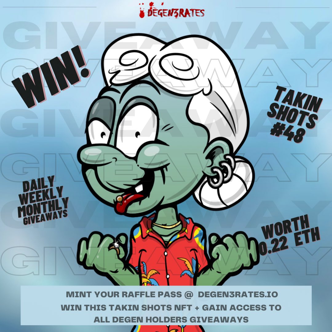 Emile0x1908's tweet photo. 💎GIVEAWAY TIME💎

Learn to trade with the BEST @TakinShots_ #58

Rules 👇

➕❤️♻️ 🏷️ 3 frends

➕Follow @DEGEN3RATES 
                  @TakinShots_ 

➕Hold 1 @DEGEN3RATES

Mint ➡️https://t.co/40qogtZSrp

1 NFT = Access to all future prizes 🍀

#NFT #metawin #NFTGiveaway #ETH https://t.co/FbyjD3aMQo