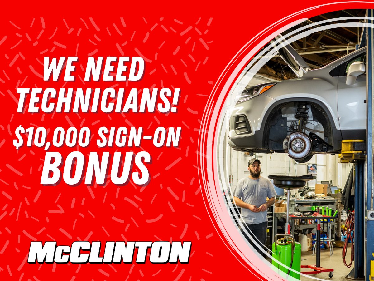 McClintonAuto's tweet image. Looking for a new career in #WV? We're #Hiring Now. We need Service Technicians for our expanding Certified Service Center. 
We offer 401k, Vacation, Employee Discounts, Health/Life Insurance, and more. 
*Ask About Our Sign-On Bonus of UP TO $10,000!
#Mechanics #servicetechs #MOV