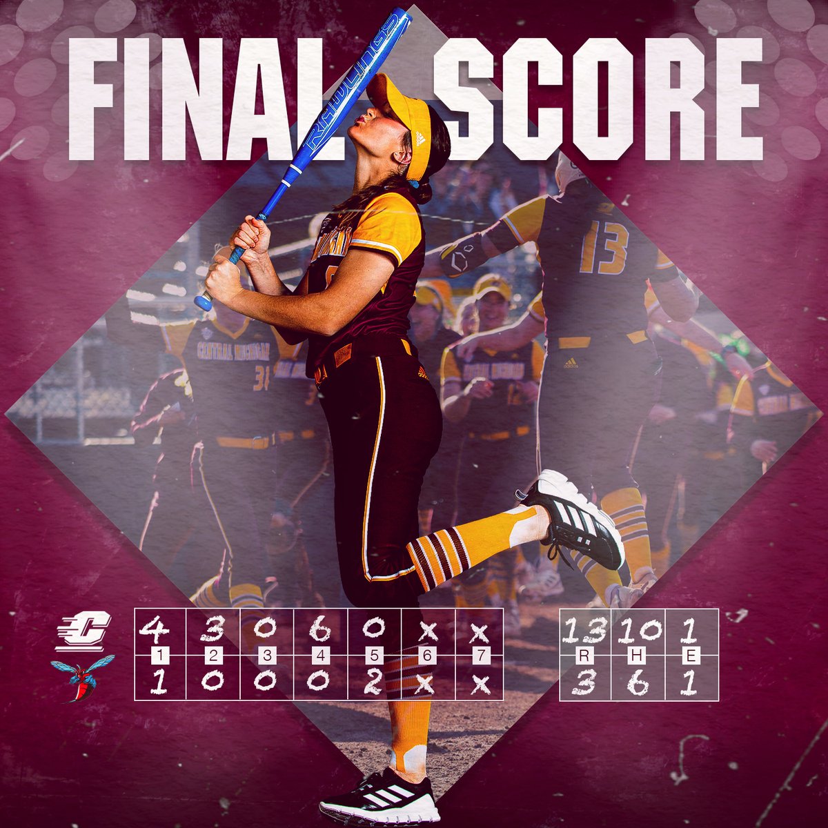 CMU Softball (@cmusoftball) on Twitter photo Game 1 = Win 1 ๐ช๐ช
Grace Lehto takes her first W of the season, striking out 10!!
Kelsey Alexander led the offense with 5 RBI's in the season opener ๐คฉ๐คฉ
#FireUpChips๐ฅโฌ๏ธ๐ฅ Game 1 = Win 1 ๐ช๐ช
Grace Lehto takes her first W of the season, striking out 10!!
Kelsey Alexander led the offense with 5 RBI's in the season opener ๐คฉ๐คฉ
#FireUpChips๐ฅโฌ๏ธ๐ฅ