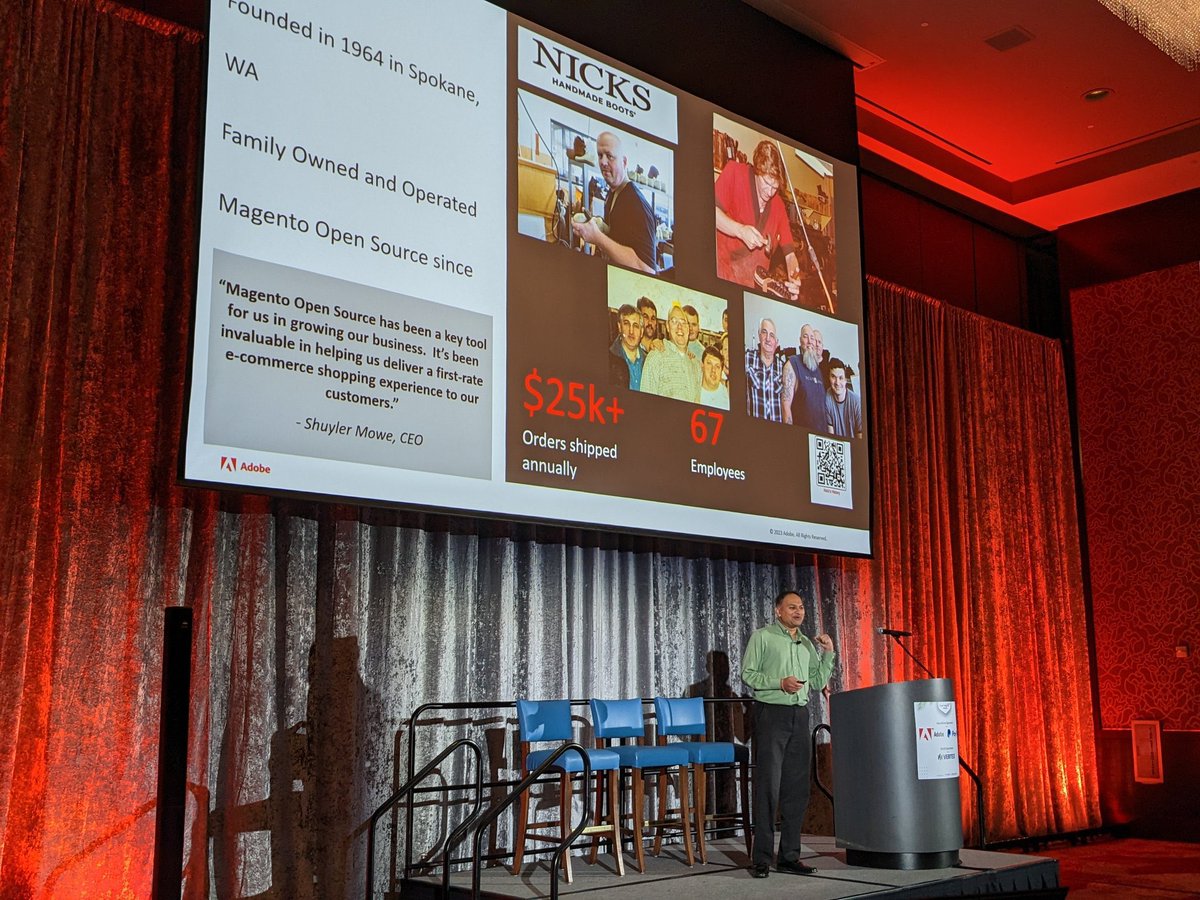 Had a wonderful time at #mmfl2023. Thank you for the warm welcome and the chance to spotlight <a href="/nicksboots1964/">Nicks Handmade Boots</a> a family run business using Magento Open Source and Adobe Payment Services. Community strength! #magento <a href="/MagentoAssoc/">Magento Association</a> <a href="/ravedigitalus/">Rave Digital</a> <a href="/Aheadworks/">Aheadworks</a> <a href="/AdobeCommerce/">Adobe Commerce</a>