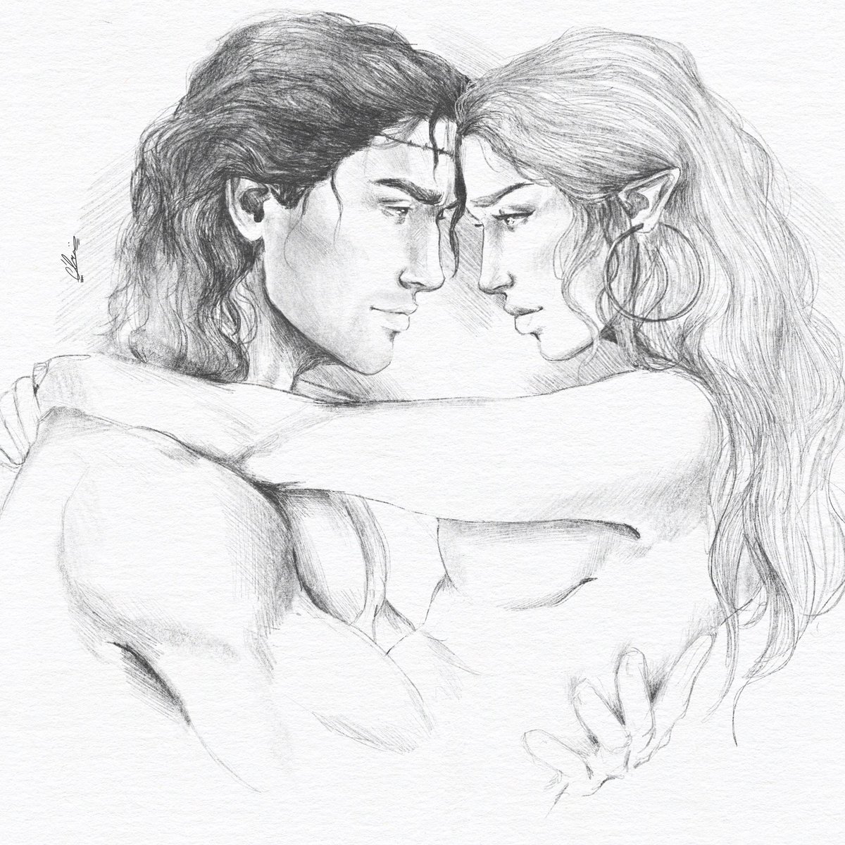 Bbys 💗 #huntathalar #brycequinlan #crescentcity #bookart #sketch