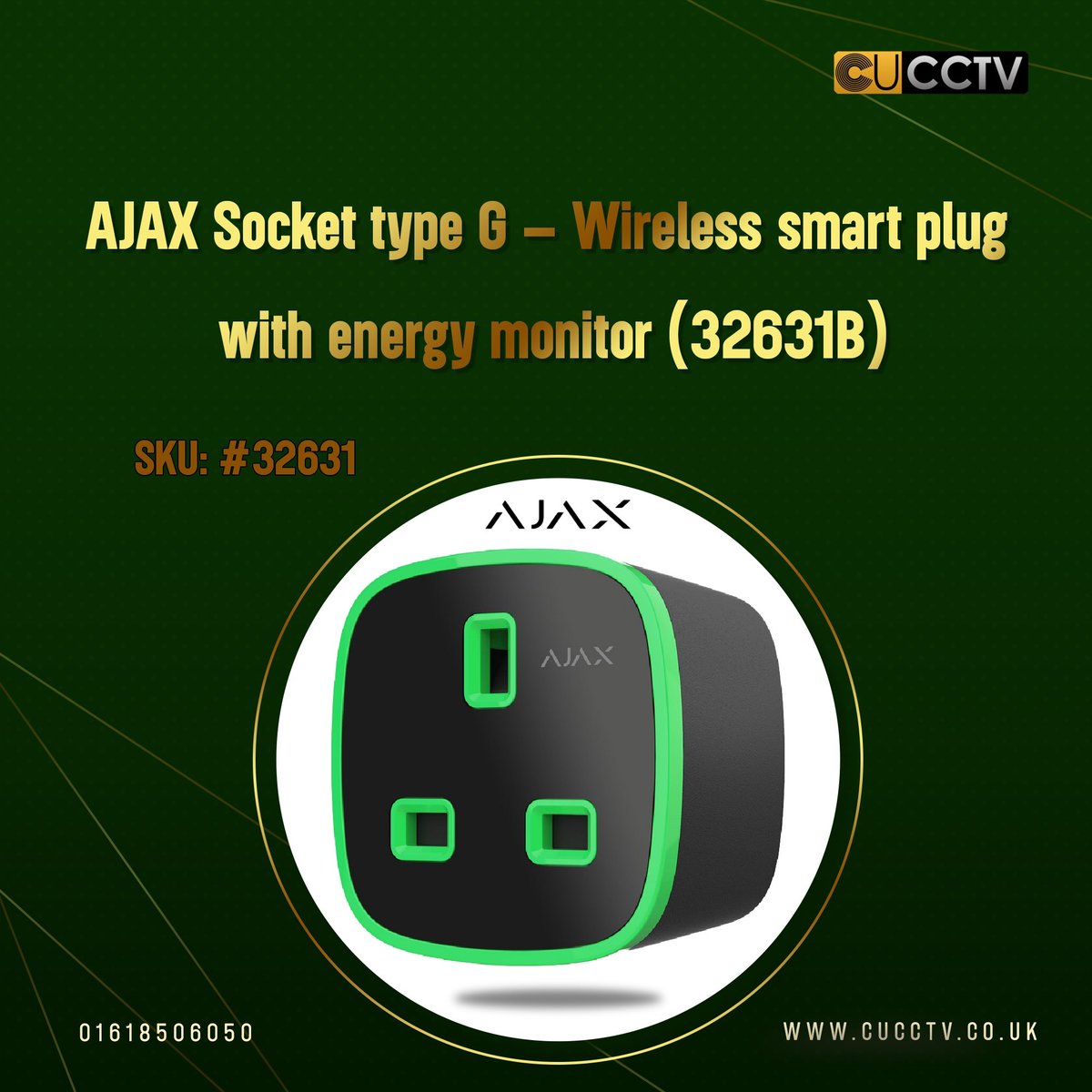 CUCCTV1's tweet image. 《 &quot;House Of Offers&quot; 》
AJAX Socket type G – Wireless smart plug with energy monitor (32631B)
Order Link👇
cucctv.co.uk/product/ajax-a…
📧 info@cucctv.co.uk
 
📞CONTACT WITH US :
   01618506050
#ajax #ajaxsystem #alarm #ajaxsocket