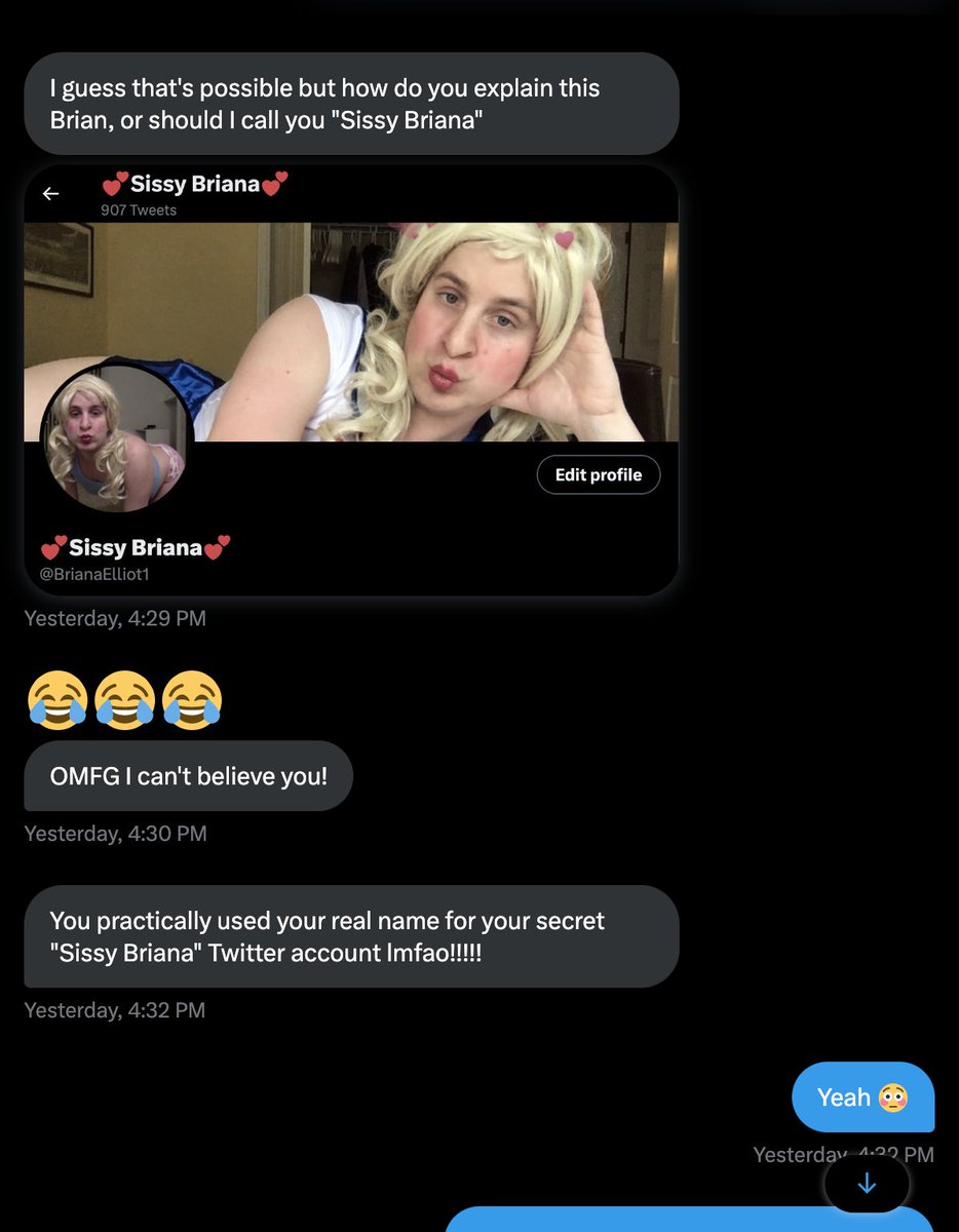 Sissy exposure was is a fun little secret game until this DM exchange on my vanilla (non-sissy) account 😳😭 Want to see more? Every 20 likes ❤️ more of this gets posted Every 5 retweets 🔁 more of this gets posted