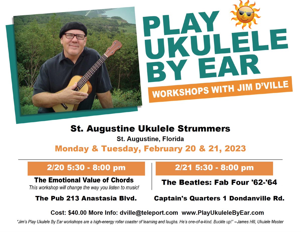 Don't miss this special event!!! #jimdville #ukulele #Florida #playukebyear
