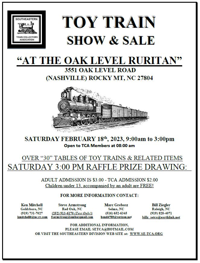 SETCA_Trains's tweet image. New Train show...Saturday Feb 18th in the Rocky Mount, NC area. One day only.  70 tables of trains.

#trainshow #modeltrains #modeltrainhobby #modeltrainshow #rockymountnc