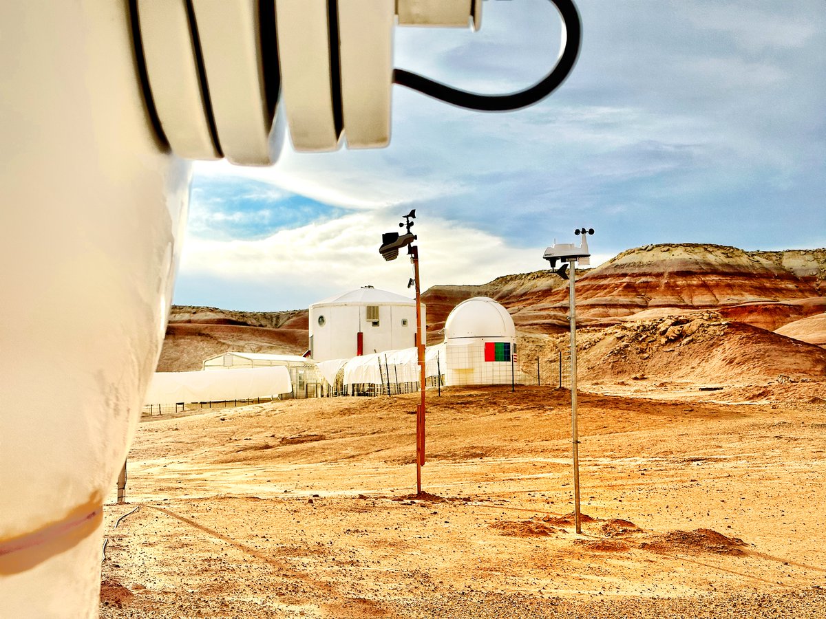jnxyz's tweet photo. Mars on Earth: a series 🔴📸 
5. @MDRSupdates - Mars Desert Research Station - as seen looking back from robotic observatory towards @elonmusk observatory #Crew270
Ad Martis!

#mars #occupymars #utah #horizons #spacewardbound #shotoniphone #halide edit @usedarkroom &amp; Snapseed https://t.co/Qrh6uz69mH