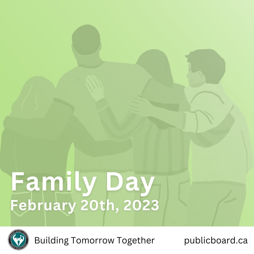 The GECDSB wishes everyone a safe and enjoyable Family Day weekend! ☺