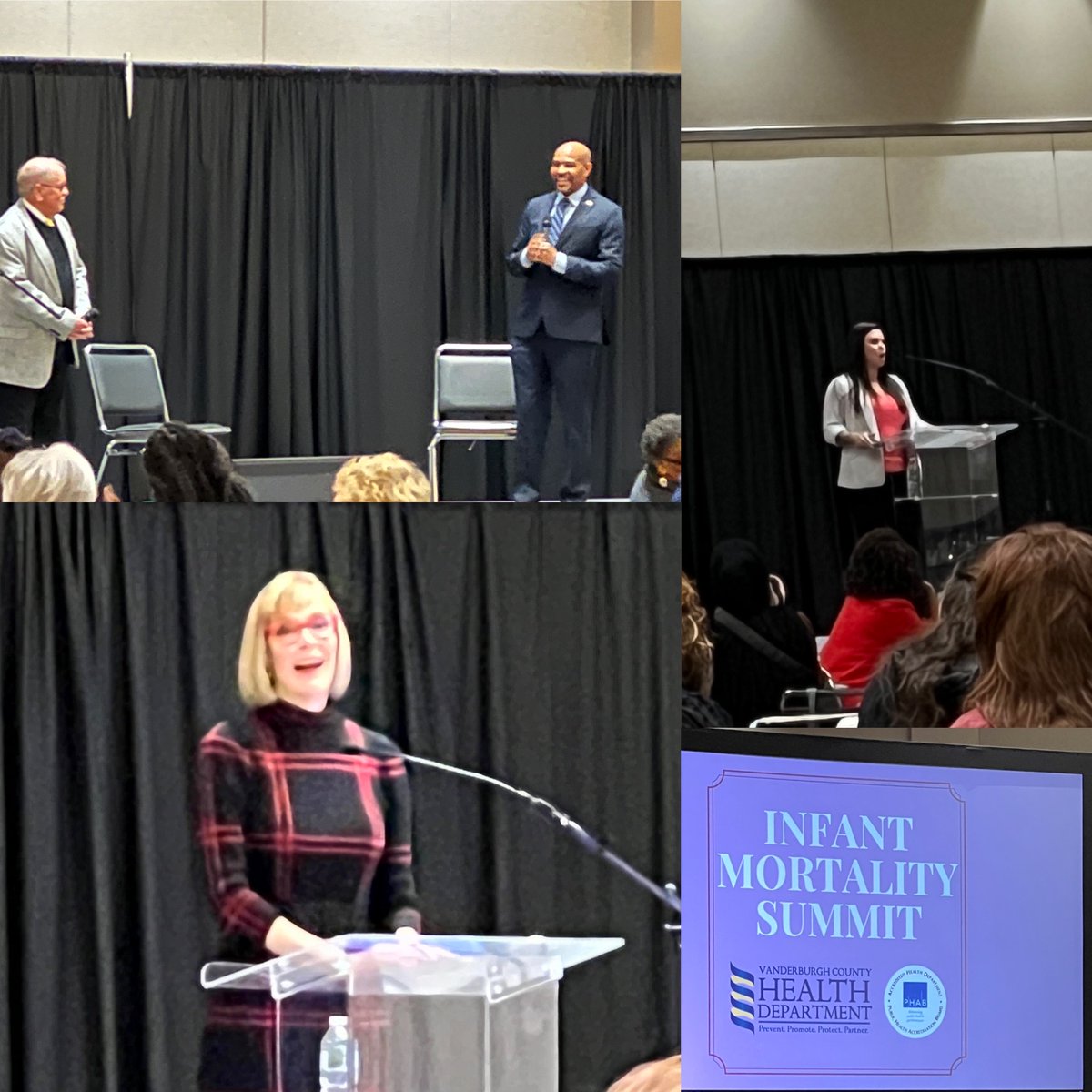 Holly Wood, Dr. Jerome Adams, and many others joined together to build a stronger network at the first Infant Mortality Summit in Vanderburgh County with IDOH and Vanderburgh Health Department.