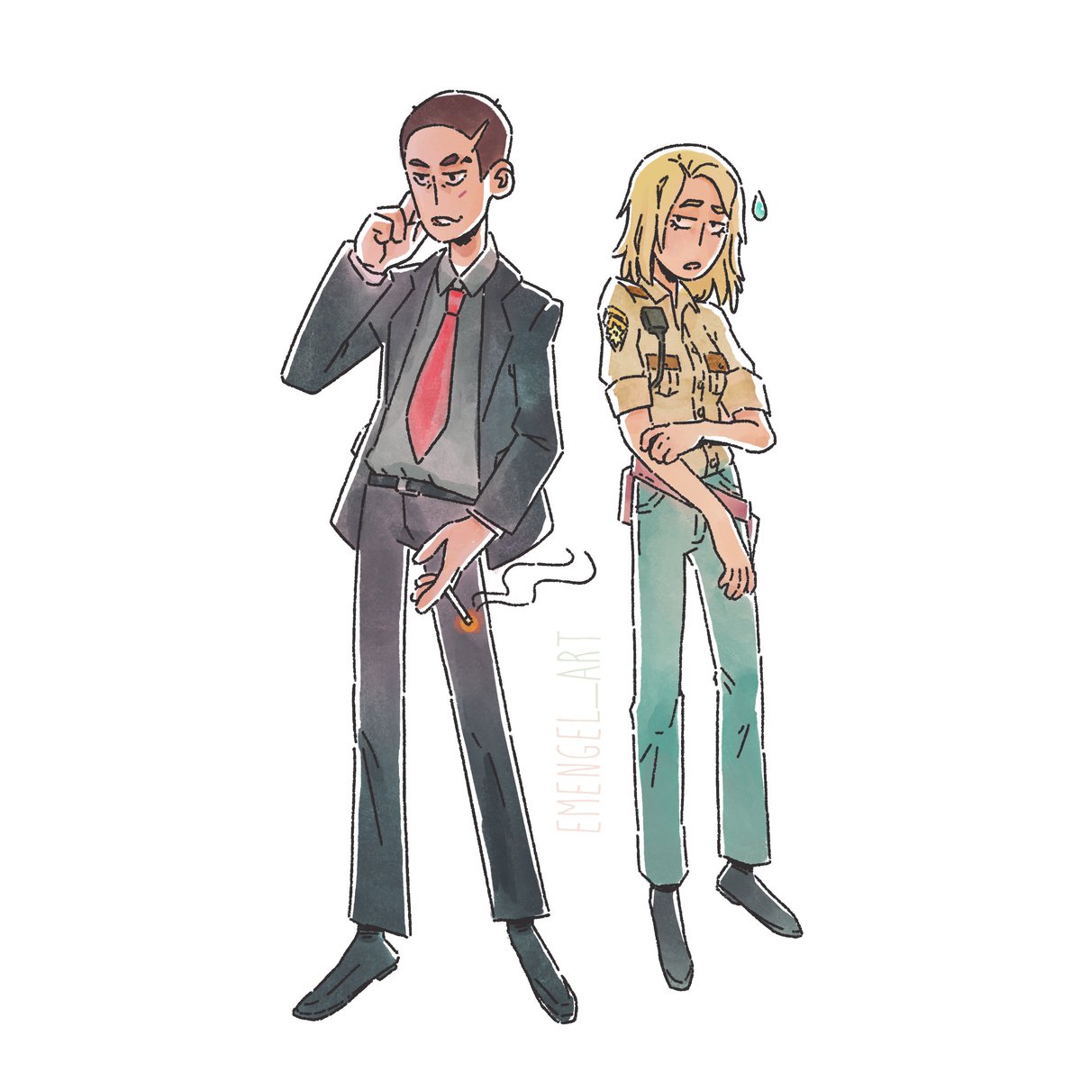 Hi. Dusting off the personal art rust with some Deadly Premonition fanart.