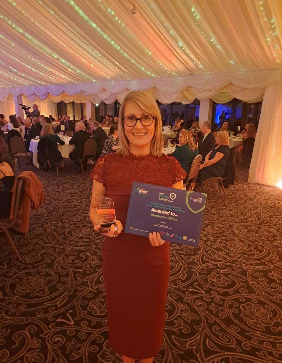 The winner of the Quality or Patient Safety Improvement Projects/Initiatives Patient Safety Award is..... Stephanie Gillies!! 👏🎉🏆 Stephanie was nominated by colleagues for being "a huge pioneer of pushing for mouth care matters to be recognised within the Trust."