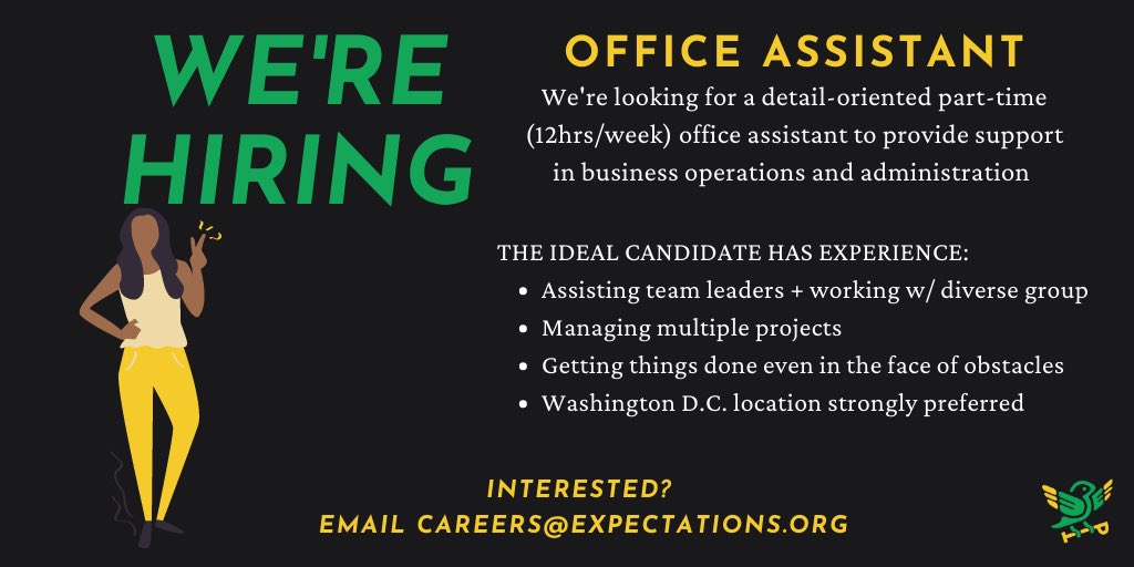 ZakiyaNaemaJack's tweet photo. We’re looking for some part time support @expectproject 🙂🙌🏽 https://t.co/R8YlYU9f8I