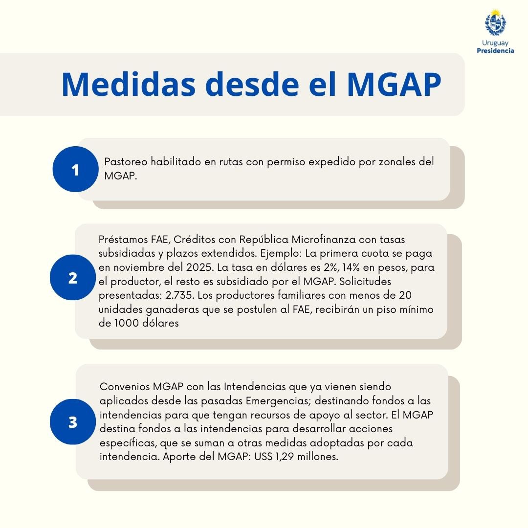 LuisLacallePou's tweet photo. El gobierno nacional ha adoptado una batería de medidas para hacer frente a la sequía que afecta a nuestro país. https://t.co/Q5sjxlC3Kz