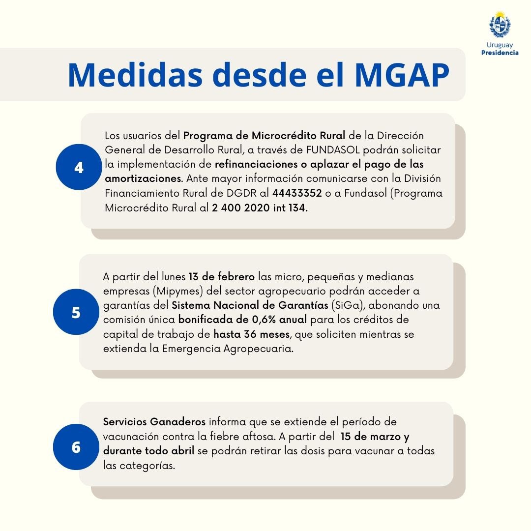 LuisLacallePou's tweet photo. El gobierno nacional ha adoptado una batería de medidas para hacer frente a la sequía que afecta a nuestro país. https://t.co/Q5sjxlC3Kz