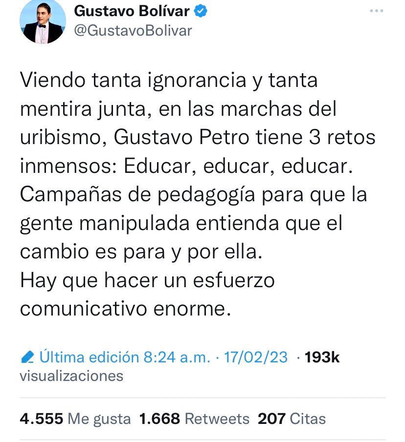 Habrá que empezar por educar a las Ministras. A la de salud en manejo eficiente, para que no copie modelos fallidos como el de Venezuela. A la de Minas, para que entienda que impedir nuevos contratos de exploración y explotación de hidrocarburos, arruina la economía.