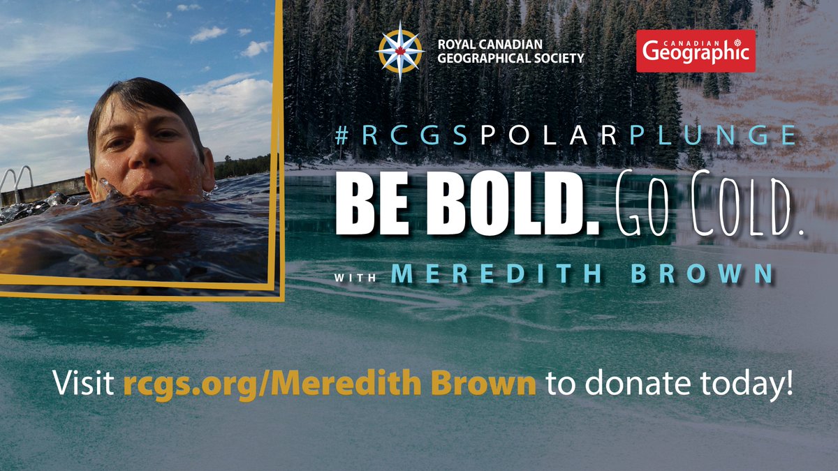 I'm taking part in the #RCGSPolarPlunge on March 6 to support the @CanGeo #ExplorePodcast with @mcguffindavid who tells stories that transport you to wild places and inspire action to protect and restore the lands and waters we love and depend on. Join me! #BeBoldGoCold