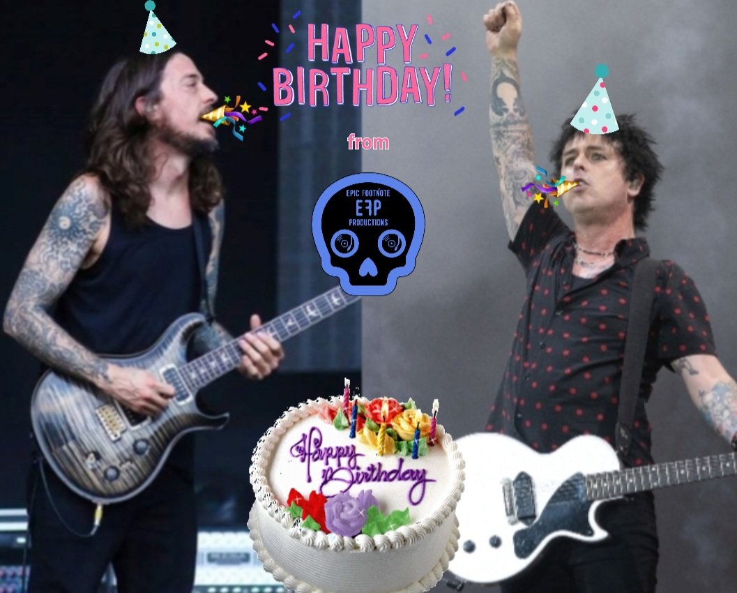 EpicFootnote's tweet image. What do #BillieJoeArmstrong and #TimMahoney have in common? Today's their birthdays!

Celebrate by hearing our #albumreviews of both #GreenDay and #311's latest:

#FatherOfAll: youtu.be/qCM4H2ckfC8

#Voyager: youtu.be/ilI3Qdpy8z8

Also...