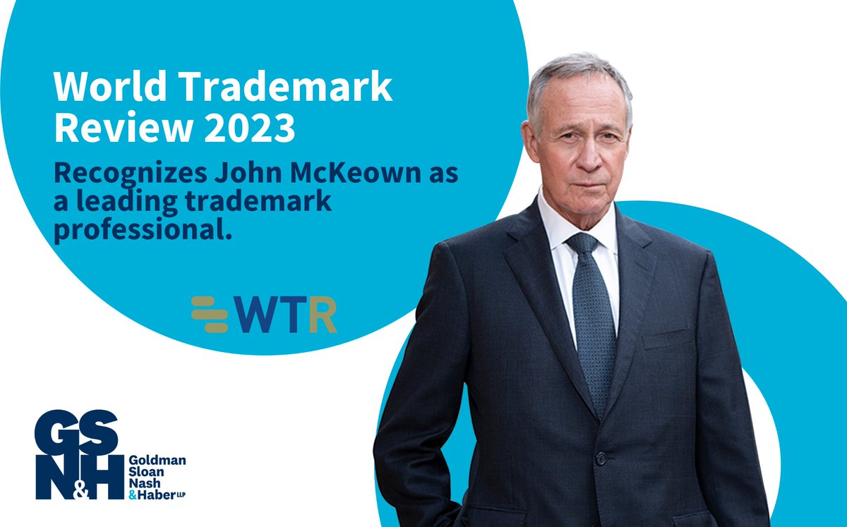 GSNH LLP (@gsnh_law) on Twitter photo The World Trademark Review has once again recognized John McKeown in the 2023 edition of WTR 1000 as a leading trademark professional.
We congratulate all recognized colleagues!
<a href="/WTR_Alerts/">World Trademark Review</a> <a href="/mckeown15/">John McKeown</a>
#wtr1000 #LAWorld The World Trademark Review has once again recognized John McKeown in the 2023 edition of WTR 1000 as a leading trademark professional.
We congratulate all recognized colleagues!
<a href="/WTR_Alerts/">World Trademark Review</a> <a href="/mckeown15/">John McKeown</a>
#wtr1000 #LAWorld