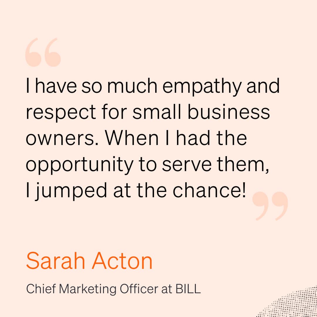 billcom's tweet photo. BILL CMO Sarah Acton spoke to @TheMissionHQ's @jeremybergeron on @mrktngtrendspod about her passion for SMBs, leading a rebrand in her first year at BILL, and why curiosity is a superpower. Tune in here:
https://t.co/KdhJnX6HXt https://t.co/SsxudQnHrI