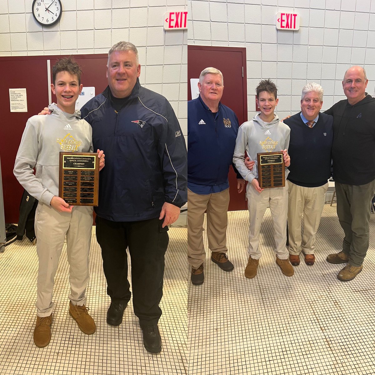 CoachGaffMC's tweet photo. A bunch of photos to wrap up a great season!

First, our Cannonball Champion, Drew Herbert! He’s joined by myself and our judges after taking home the trophy. #MCSwim https://t.co/i97LoiLa5t