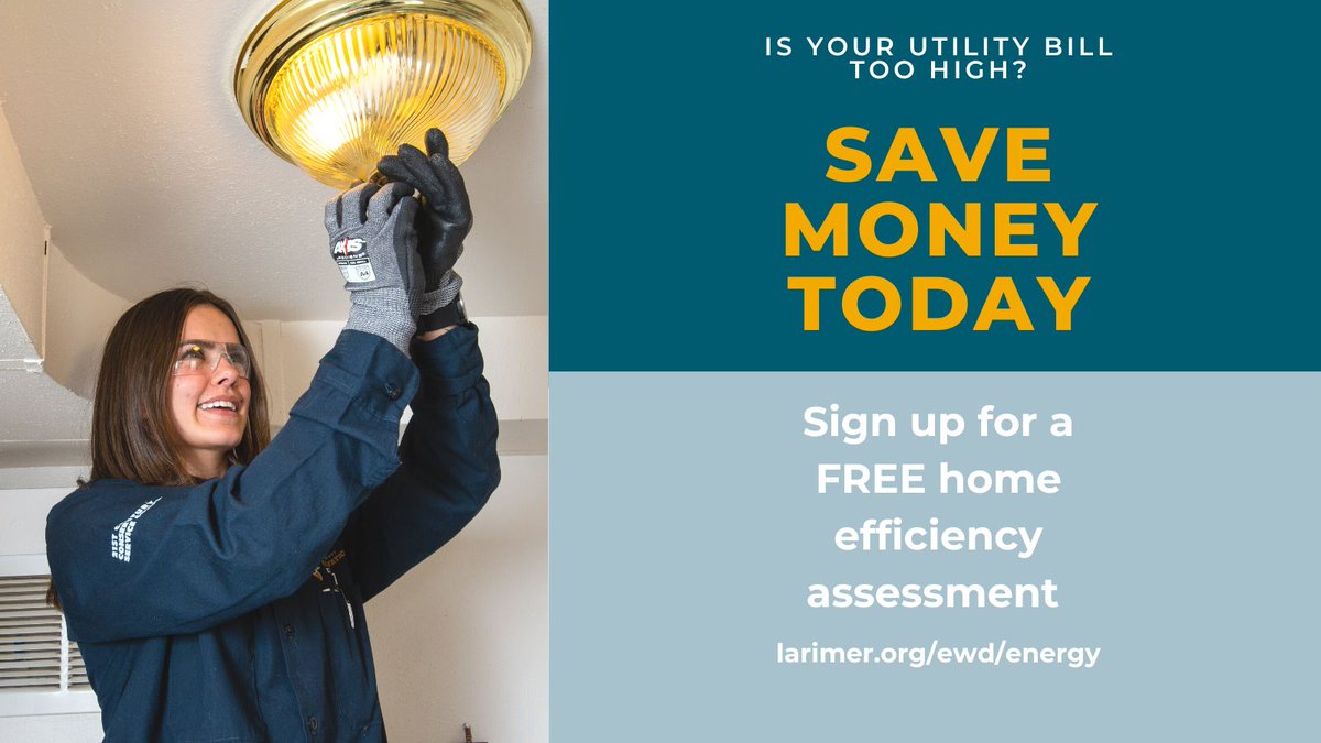 💸 Save money on your utility bill with a FREE home efficiency assessment! If you’re a @FCUtilities or @LovelandWP customer, schedule your assessment today at 🔗 larimer.org/ewd/energy