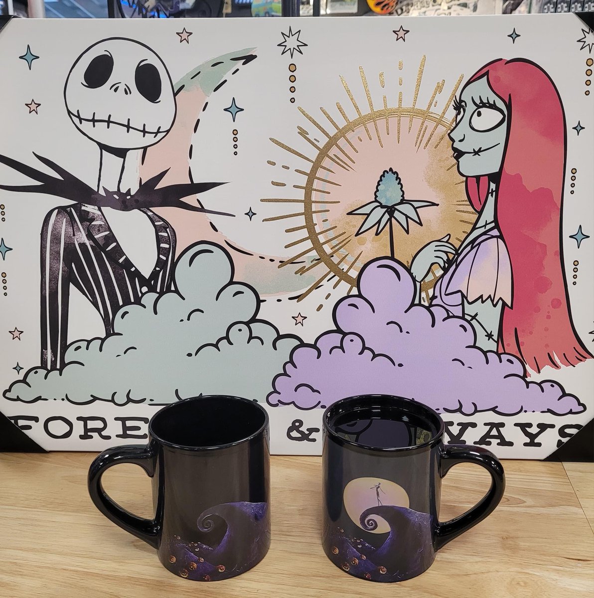Check out our new Nightmare Before Christmas heat reveal coffee mug. Make your coffee stand out. Also check out some new wall art.