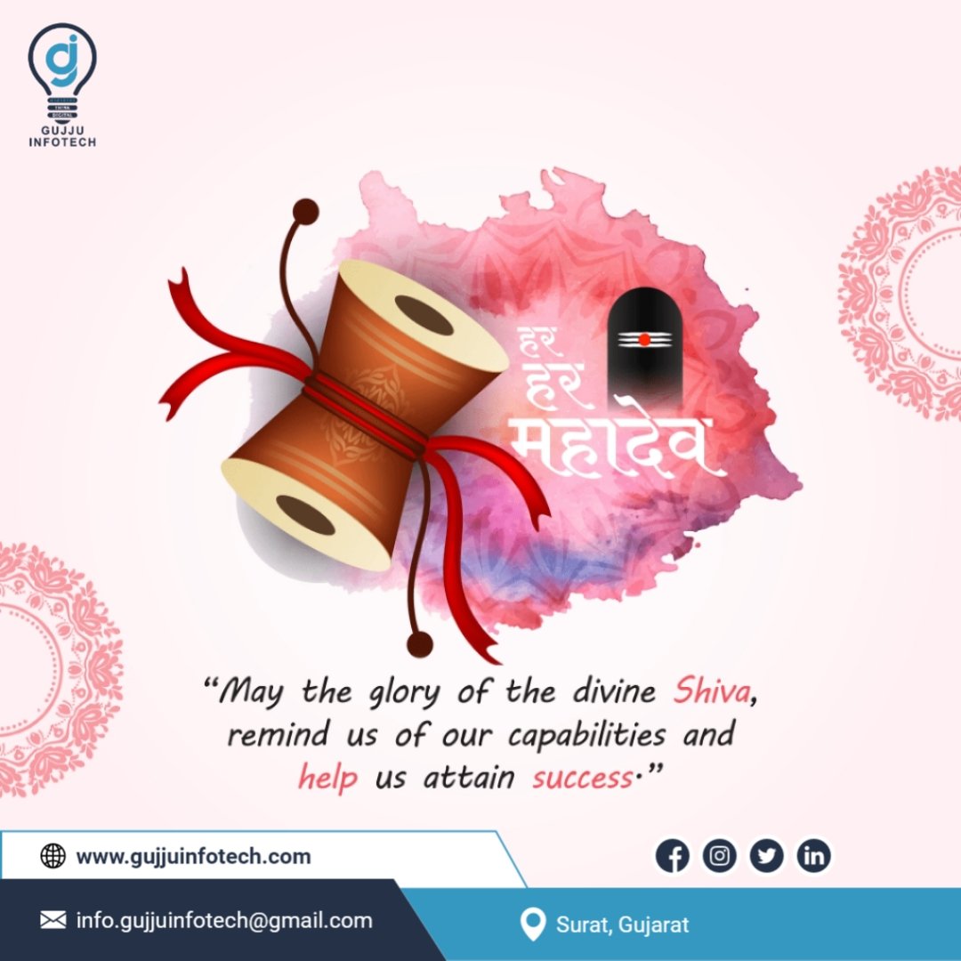 GujjuInfotech's tweet image. #HappyMahashivratri2023 #Harharmahadev #websitedevelopmentinindia #webdevelopment #webdeveloper #webdesign #websitedesign #webdesigner #itservices #itcompany #websitedevelopment #gujju #gujjuinfotech