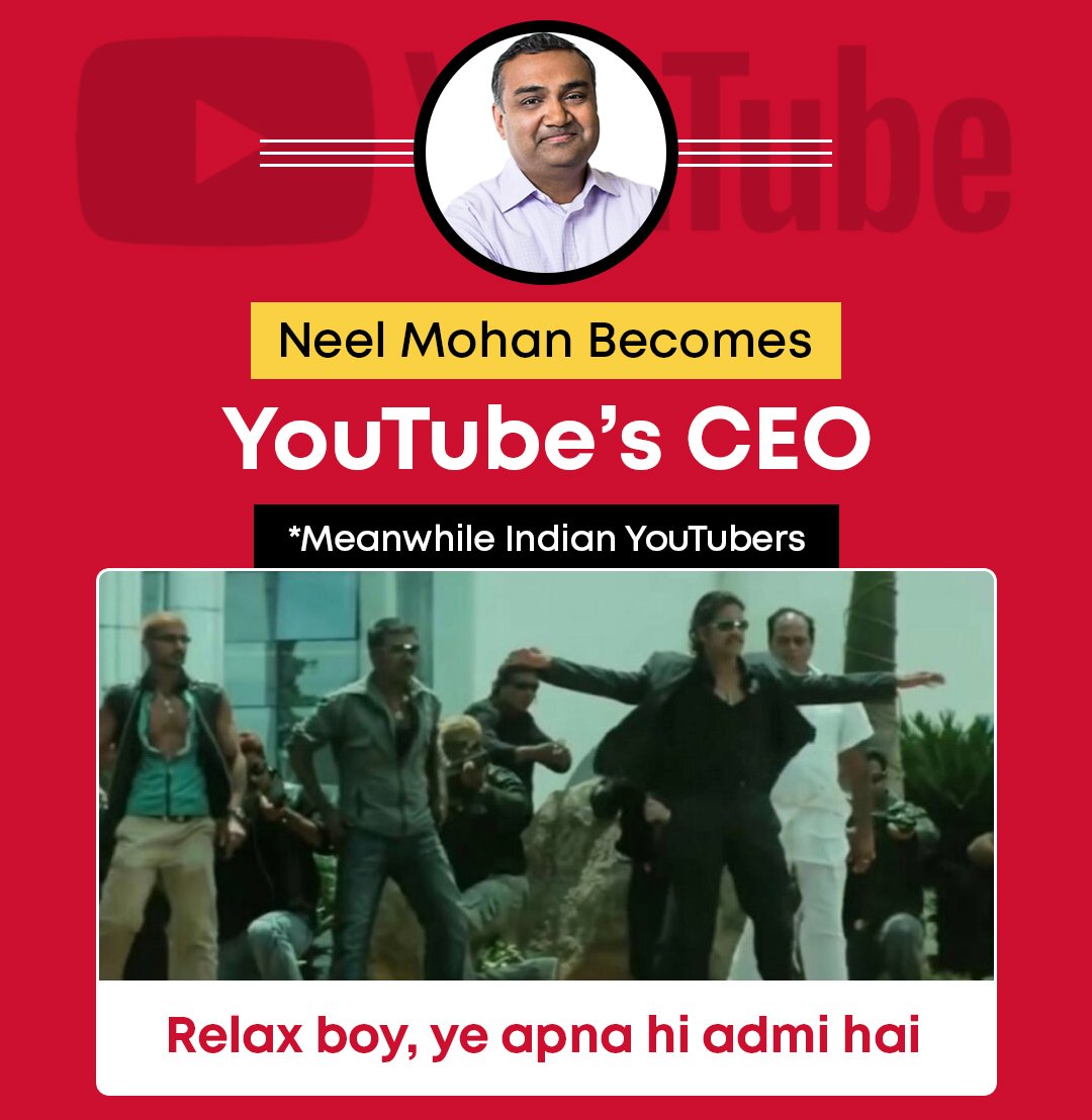 ishanllb's tweet image. Neal Mohan New CEO of YouTube🤑

#youtubeceo #NealMohan #youtubechannel