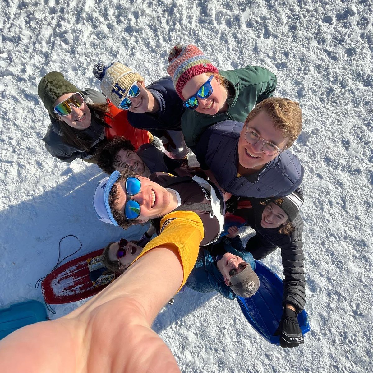 CC_OutdoorEd's tweet photo. Sledding never gets old 🛷❄️🤩

Outdoor Ed just took a trip to Monument for some epic sledding! A word to the wise: plastic sleds designed for
children + college students = broken plastic sleds
designed for children. https://t.co/5gEbfxdiL6