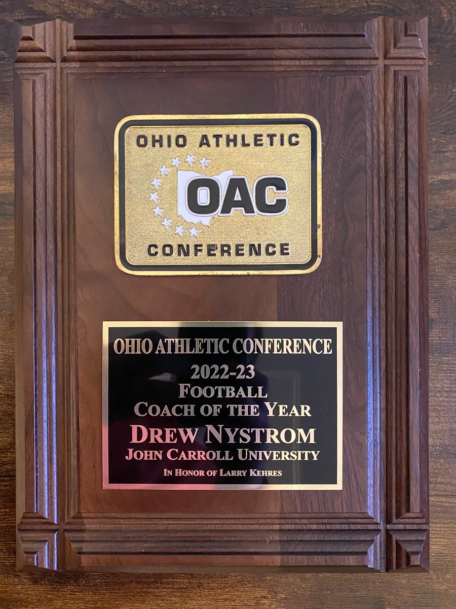Drew Nystrom (@olcoachnystrom) on Twitter photo Thank you <a href="/OHAthleticConf/">Ohio Athletic Conference</a>! He never got to see me coach at JCU, but I can't wait to tell my son about the players, coaching staff and support personnel/administration that made this possible! #Team100 Thank you <a href="/OHAthleticConf/">Ohio Athletic Conference</a>! He never got to see me coach at JCU, but I can't wait to tell my son about the players, coaching staff and support personnel/administration that made this possible! #Team100