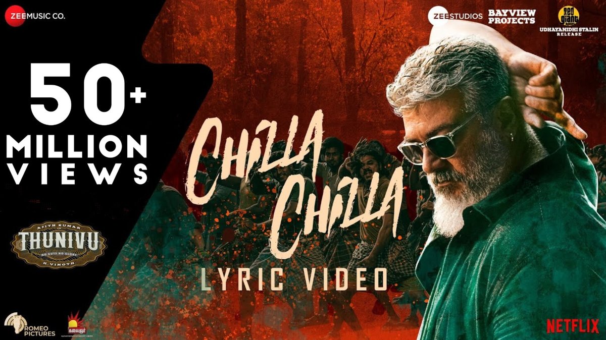 #ChillaChilla Holds No 1 Postion In #RadioMirchi AND Lyrical Video Hits 50 M+ On @zeemusicsouth YT Channel 🔥🔥🥳

#AjithKumar #AK62