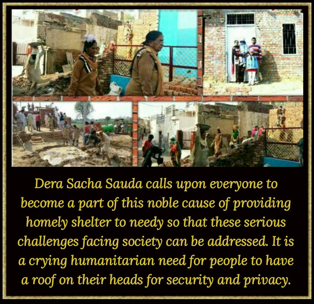 jassikaur29's tweet photo. Under Homely shelter initiative, DSS volunteers are helping the physically challenged, widows, senior citizens, financially weaker people who are helpless and have no income source to build their own dream homes under guidance of Saint Gurmeet Ram Rahim Ji  #HelpTheHomeless https://t.co/U1vYYsEH9B