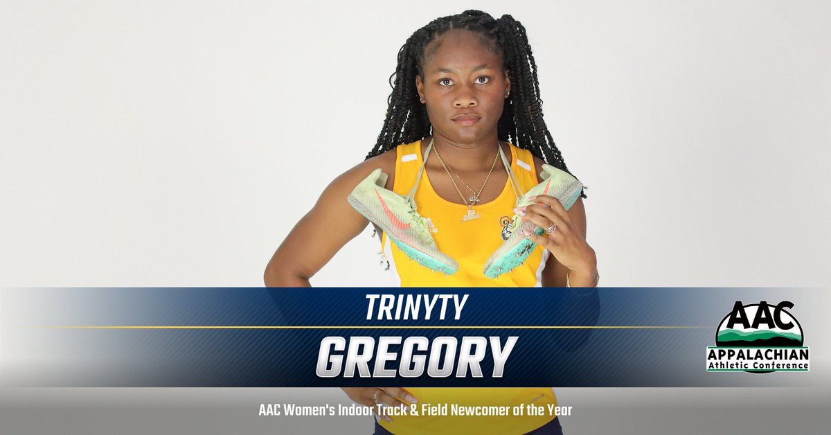 A huge shoutout to <a href="/CIURAMSXCTF/">CIU XC and Track & Field</a>’s Trinyty Gregory on being selected as the #AACWTrack Indoor Newcomer of the Year! #GoRams