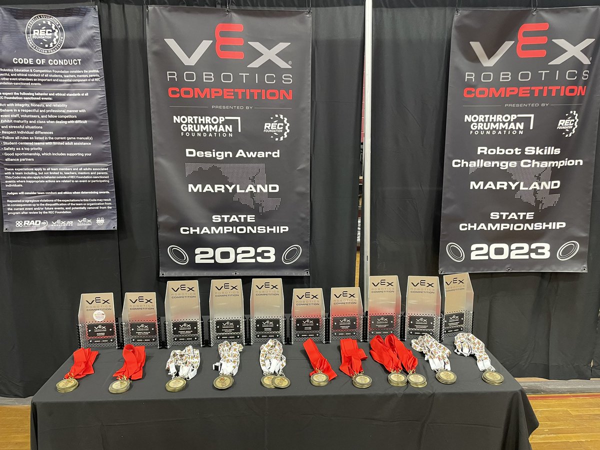 hzr929's tweet photo. We are excited to host the 2023 VEX VRC Maryland Middle School State Championship  tomorrow! click on the results tab for live scores at https://t.co/ZVtjg89OCE
And follow along with our livestream at our YouTube channel at https://t.co/wK3xuNP74K Click ‘live’  #ctemonth2023 https://t.co/l8YdYp6VSJ