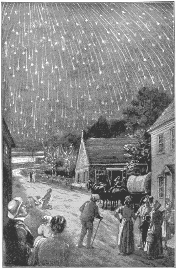 The great Leonid meteor shower of Nov. 12, 1833. Hundreds of thousands of meteors were observed in one night, was seen all over North America and initiated the first serious study of meteor showers