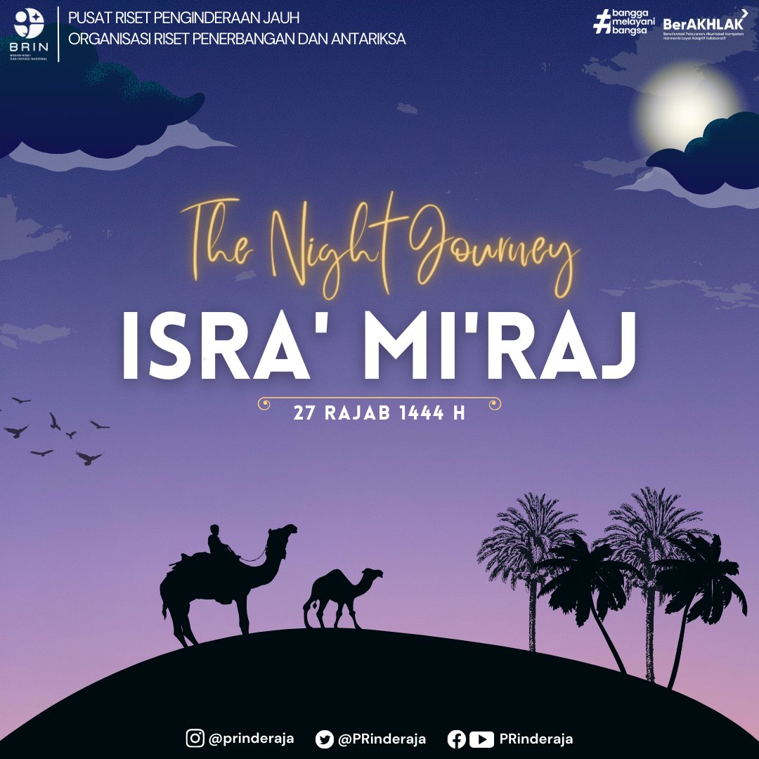 Selamat memperingati Isra' Mi'raj 144 H. Mari kita jadikan peristiwa Isra' Mi'raj sebagai momentum dalam kehidupan untuk tetap tawadu dan bertakwa kepada Allah SWT

#isramiraj #2023