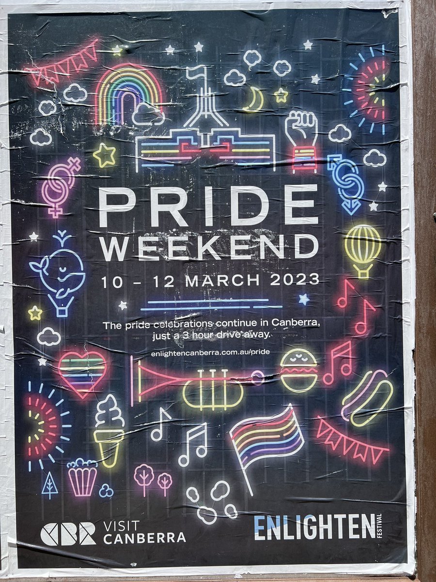 c_s_wallace's tweet photo. @In_The_Taratory Great work promoting #VisitCanberra in Sydney during #worldpride2023 too - this seen in Paddo by a #KenBehren today.
Anyone know whether they can be purchased? (@ABarrMLA? @VFSYES?) Looks like a classic in the making. #CBRarts https://t.co/6yhUn2pV75